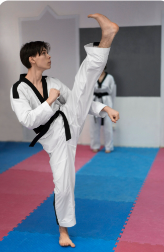 taekwondo improves health and fitness:flexibility,agility and coordination