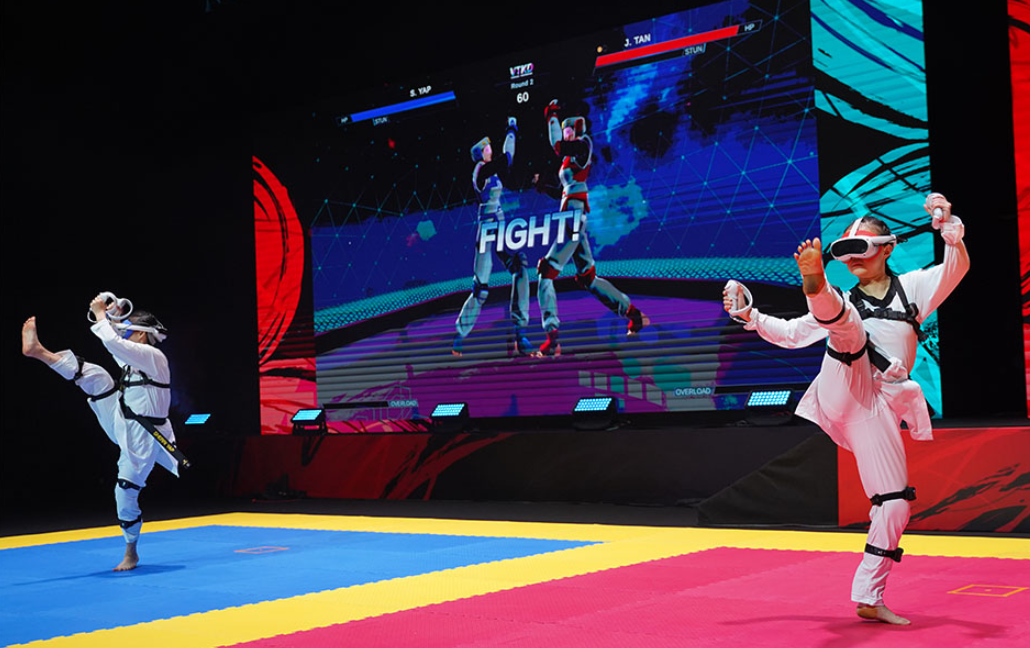 Virtual Taekwondo training in action